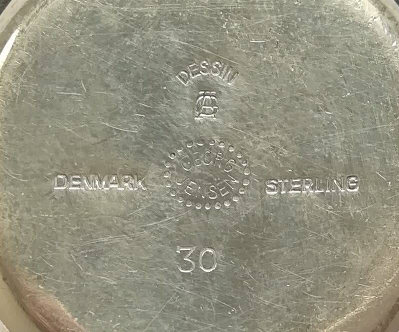 GEORGE JENSEN STERLING SILVER AND ENAMEL SALT  45X 65MM 25.6G