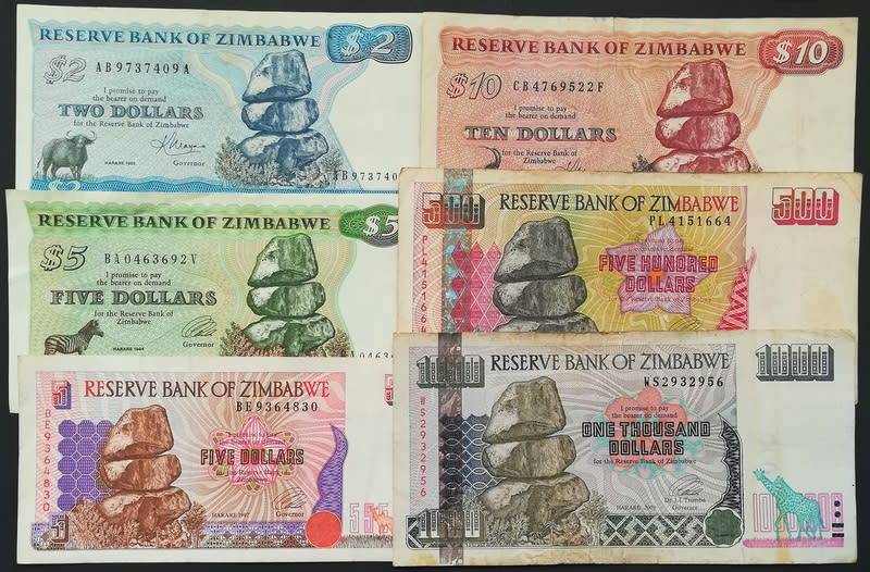 ZIMBABWE MIXED LOT (6 NOTES)