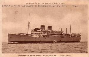 Union Castle Postcard "Dunbar Castle"
