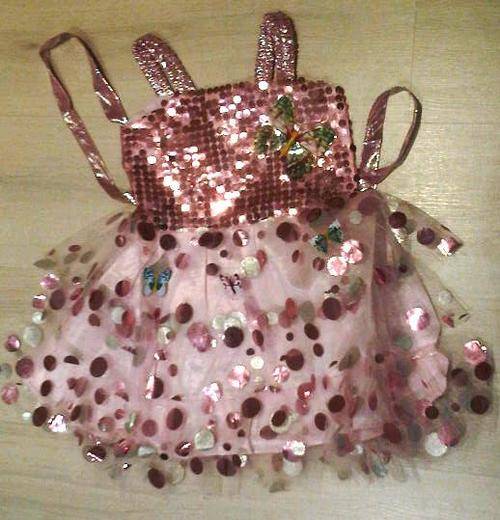 Pink Butterfly Sequined Girls Dress (Age 2-3)