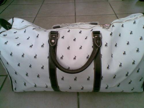 **HIS/HERS ORIGINAL POLO DUFFEL/TRAVEL BAG-WHITE**