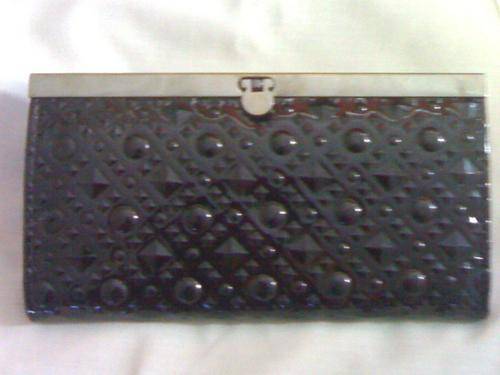 ^^^^LOVELY LADIES  MOC-CROC WALLET-BLACK^^^^