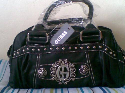 ^^^EXCLUSIVE"GUESS" LADIES HANDBAG-BLACK^^^