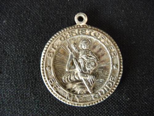 St Christopher " Be My Guide " Vintage Pendant