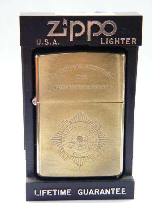 Zippo - Transvaal Scottish 90th Anniversary 1992 - 5 x 3.5cm - @@@ Crazy R1 Start