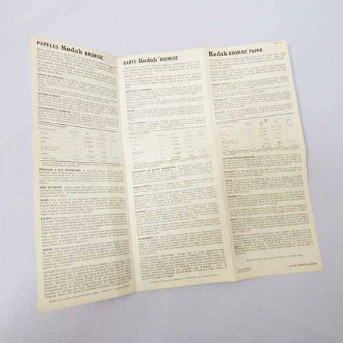 Kodak Bromide Paper Informational pamphlet