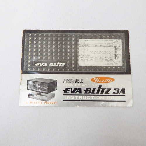 Minette Transistorized Electronic flash  Eva Blitz 3A instruction manual