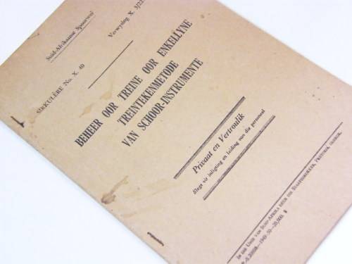 South African Railways - Beheer oor treine oor enkellyne - sirkulere no. x.40