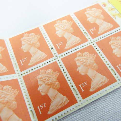Royal Mail stamps book of 10 first class stamps - `Brighten up someone`s day!`