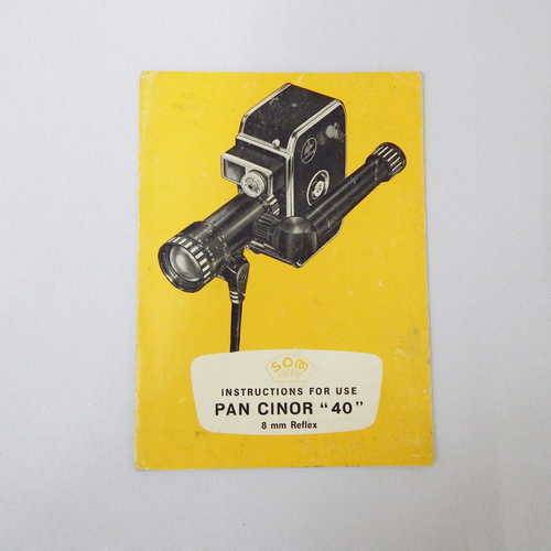 Pan Cinor `40` 8 mm Reflex Bolex Paillard instruction manual