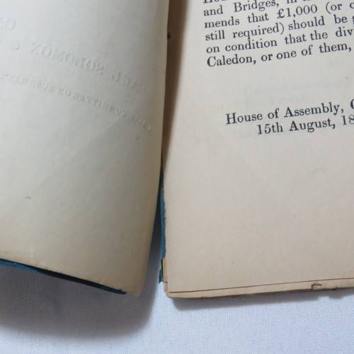 Original 1865 Cape of Good Hope Report of the select committee on the Bushman`s Kloof road