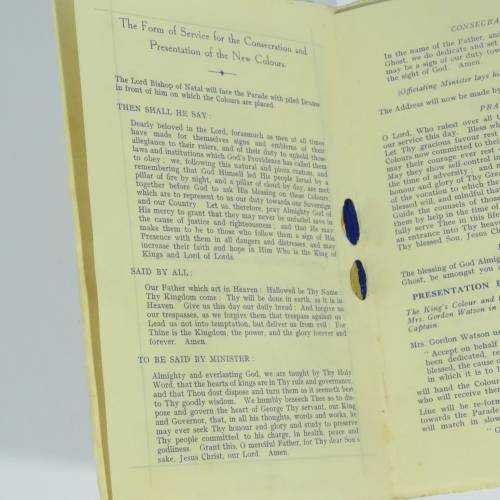 1931 Durban Light Infantry Souvenir Programme - Presentation of New Colours
