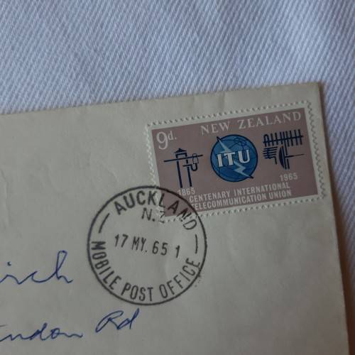 Postal cover from Auckland Mobile Post Office to St. Heliers, New Zealand with 9d New Zealand stamp