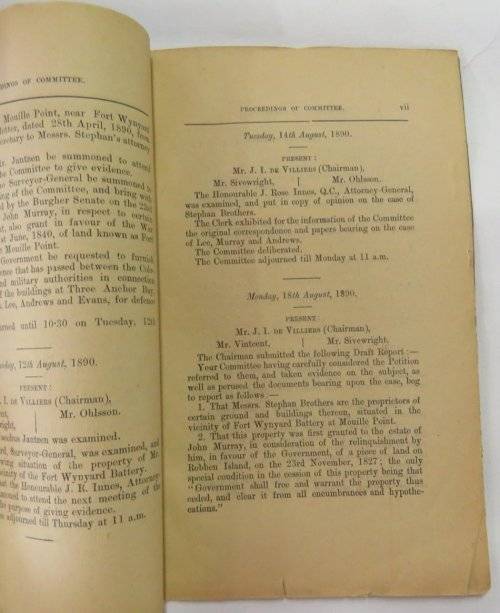 Cape of Good Hope report of the select committee on the petition of Stephan Bros. - 1890