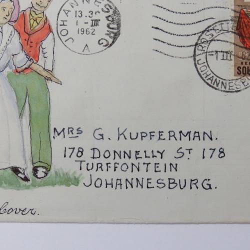 SACC No 220 on handpainted envelope