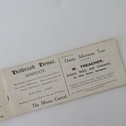 Booklet for Sunny Sandgate, Kent Info on business operations about 1930`s