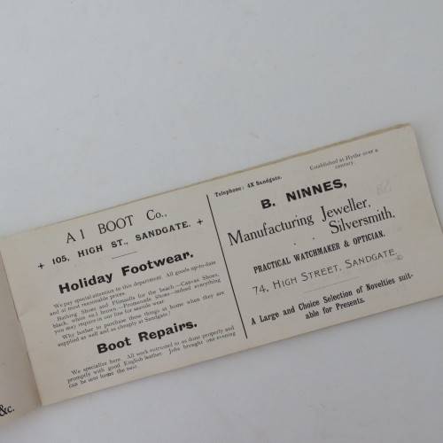 Booklet for Sunny Sandgate, Kent Info on business operations about 1930`s
