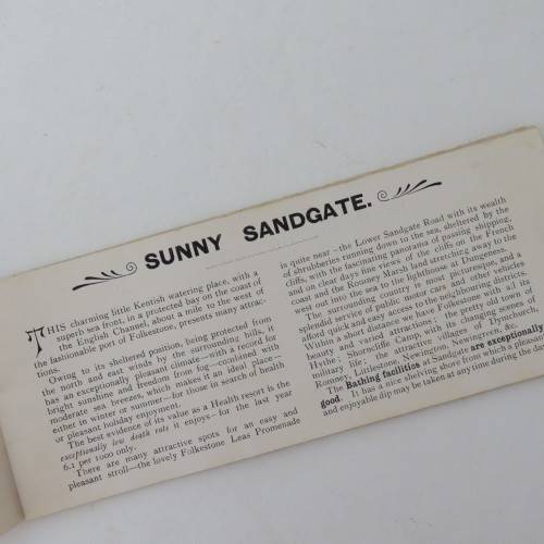 Booklet for Sunny Sandgate, Kent Info on business operations about 1930`s