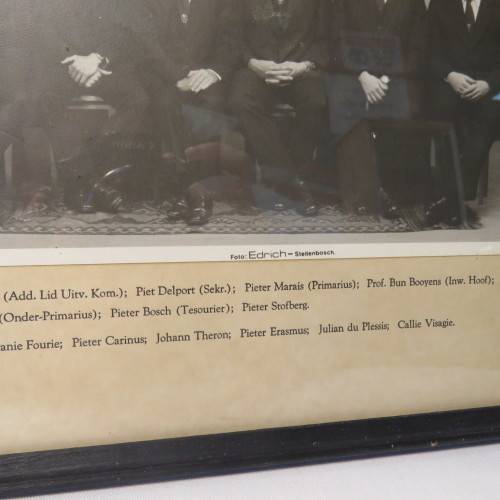 Framed photo of University of Stellenbosch Eendrag House committee 1979 - 32 x 37 cm