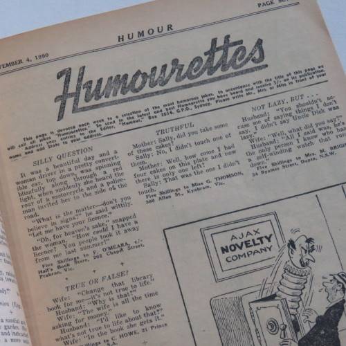 Humour Cartoon and joke book - November 1960