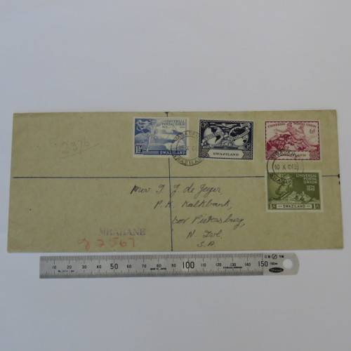 Swaziland SACC 47-50 on Mbabane registered cover 10 Oct 1949