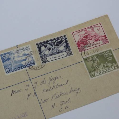 Swaziland SACC 47-50 on Mbabane registered cover 10 Oct 1949