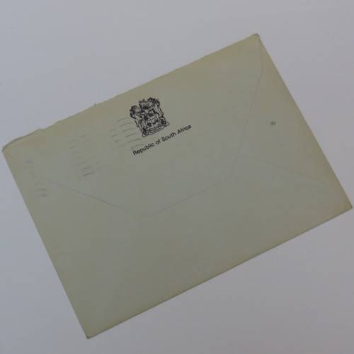 Postal cover and card for commissioning of SAS Outeniqua posted 1993
