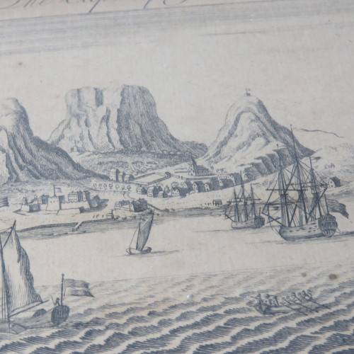 London Mag 1754 copper engraving etching of the Cape of Good Hope - framed