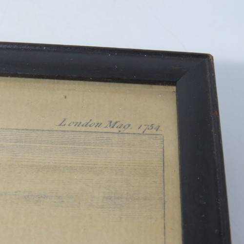 London Mag 1754 copper engraving etching of the Cape of Good Hope - framed