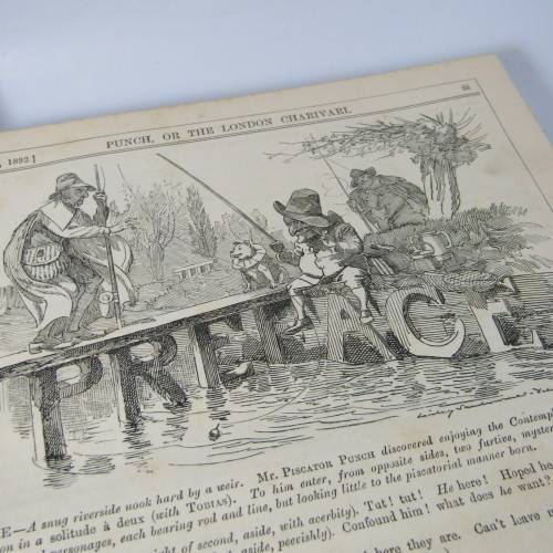 1892 Bound volume of Punch magazine - some damage