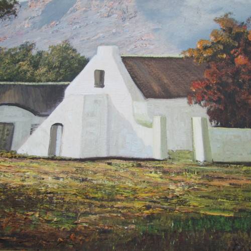 Dan du Toit landscape oil panting - size of frame: 69 x 105cm and Painting size: 89 x 53cm