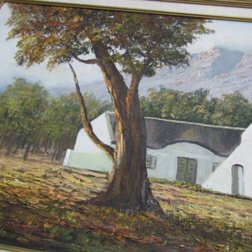Dan du Toit landscape oil panting - size of frame: 69 x 105cm and Painting size: 89 x 53cm
