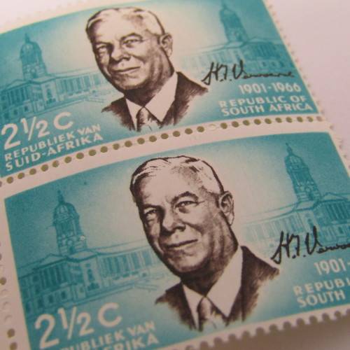HF Verwoerd 2 1/2 c stamp SACC 258 with errors