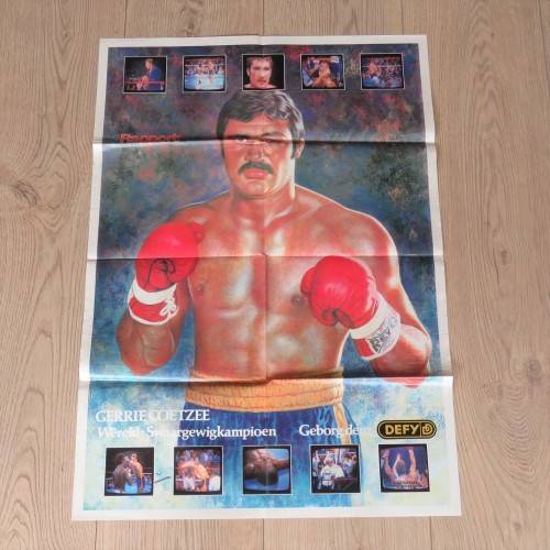 Rapport Boxing poster of world Heavyweight Champion - Gerrie Coetzee - 81 x 57 cm