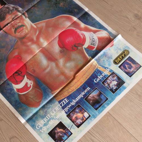 Rapport Boxing poster of world Heavyweight Champion - Gerrie Coetzee - 81 x 57 cm