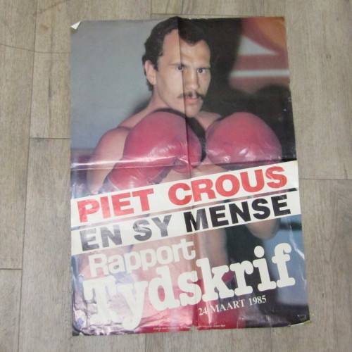 Rapport Boxing poster of Piet Crous - 24 March 1985 - 43 x 61cm