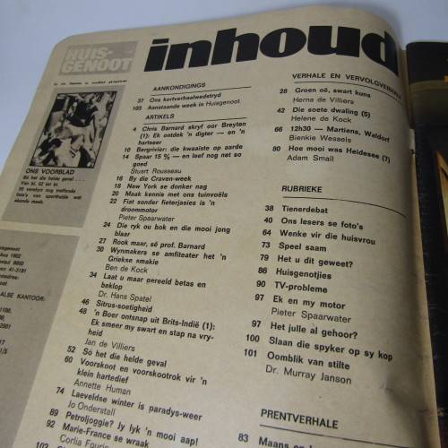 Huisgenoot 29 Julie 1977 Breyten Breytenbach Boereoorlog Jan de Villiers se ontsnapping uit Indie -