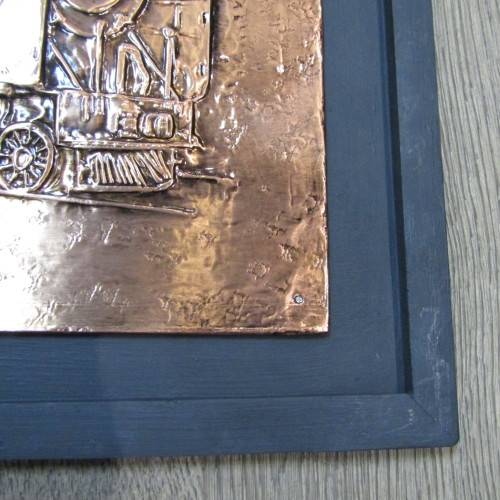 SA Railways Class 23 locomotive No. 3300 copper repousse artwork by RW Guest - 60 x 30cm