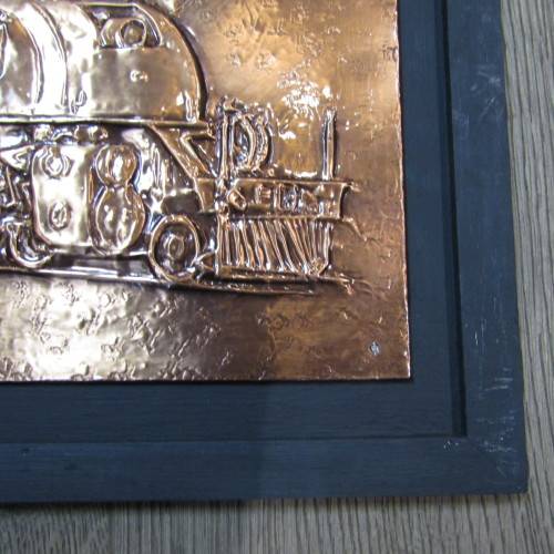 SA Railways Class GMAM locomotive No. 4133 copper repousse artwork by RW Guest - 60 x 30cm