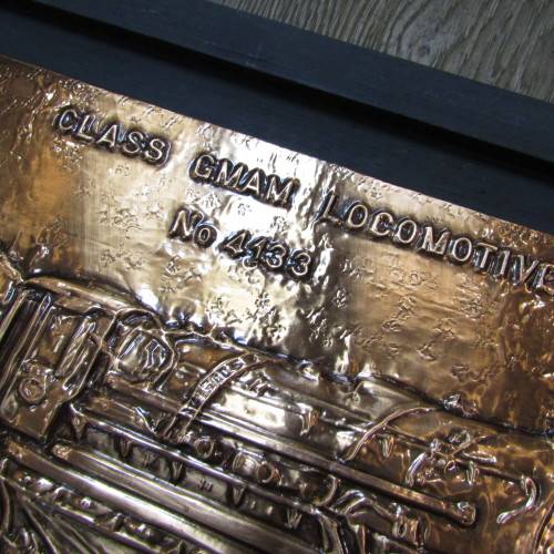 SA Railways Class GMAM locomotive No. 4133 copper repousse artwork by RW Guest - 60 x 30cm