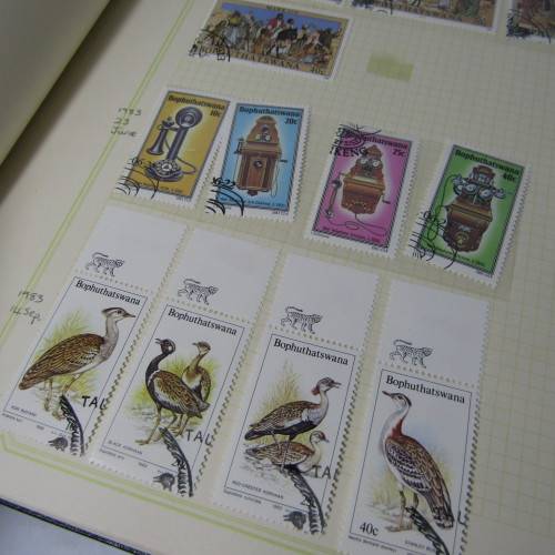Album with about 700 stamps from Bophuthatswana, Botswana, Ciskei, Transkei, Venda
