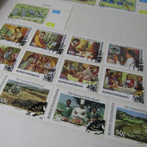 Album with about 700 stamps from Bophuthatswana, Botswana, Ciskei, Transkei, Venda