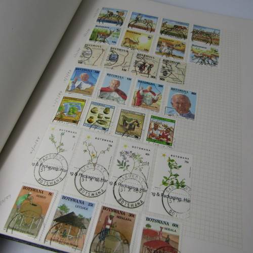 Album with about 700 stamps from Bophuthatswana, Botswana, Ciskei, Transkei, Venda