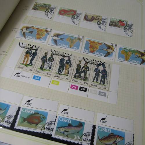 Album with about 700 stamps from Bophuthatswana, Botswana, Ciskei, Transkei, Venda
