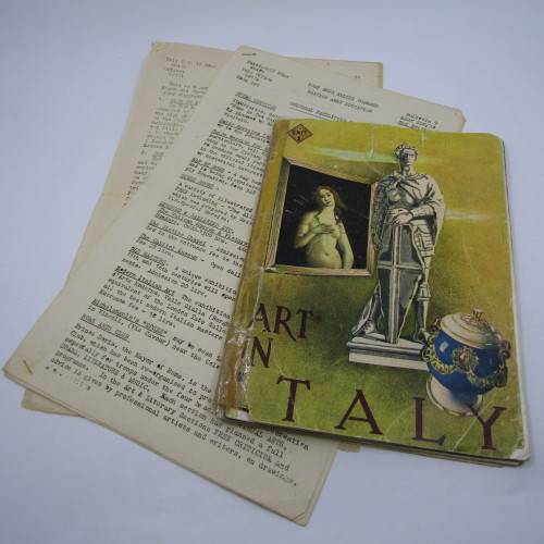 Booklet and intro sheets for tours offered to soldiers in Italy