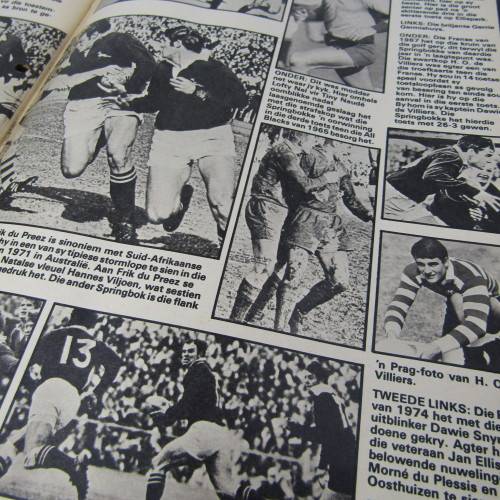Patrys magazine - Desember 1982 - Rugby in SA slot - David Scoby poster - punch holes