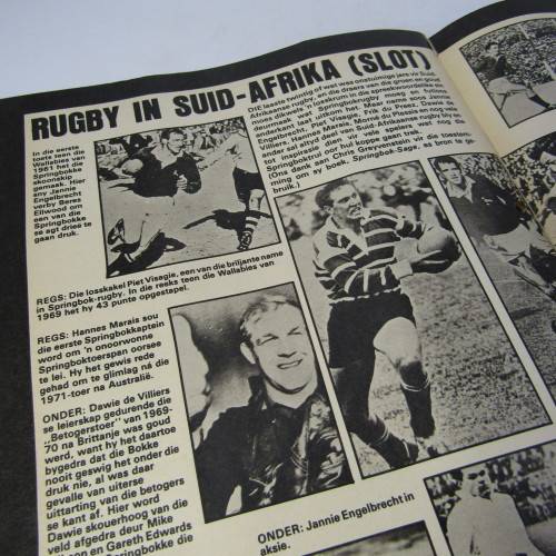 Patrys magazine - Desember 1982 - Rugby in SA slot - David Scoby poster - punch holes