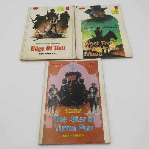 Lot of 3 vintage Western books by Kirk Hamilton