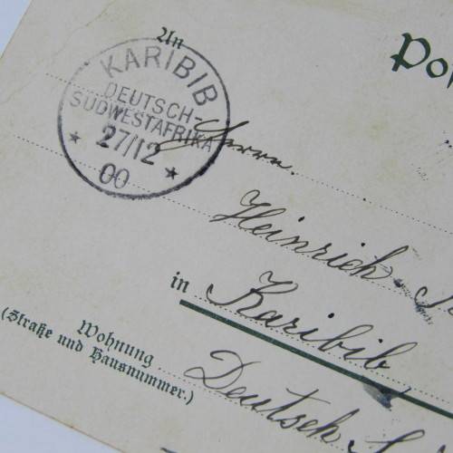 Hamburg to Karibib, German South West Africa with a German stamp, a Hamburg 20 Nov 1900