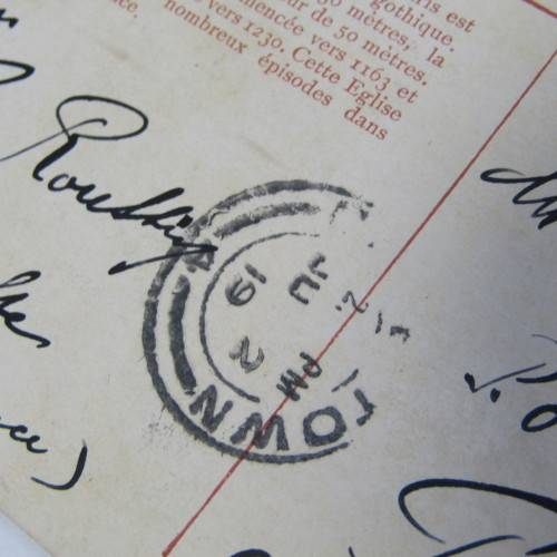 France censor postcard to Cape Town ( South Africa ) with two French stamps